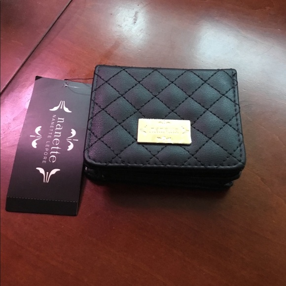 Nanette Lepore Handbags - Nanette Lepore black and gold foldout wallet